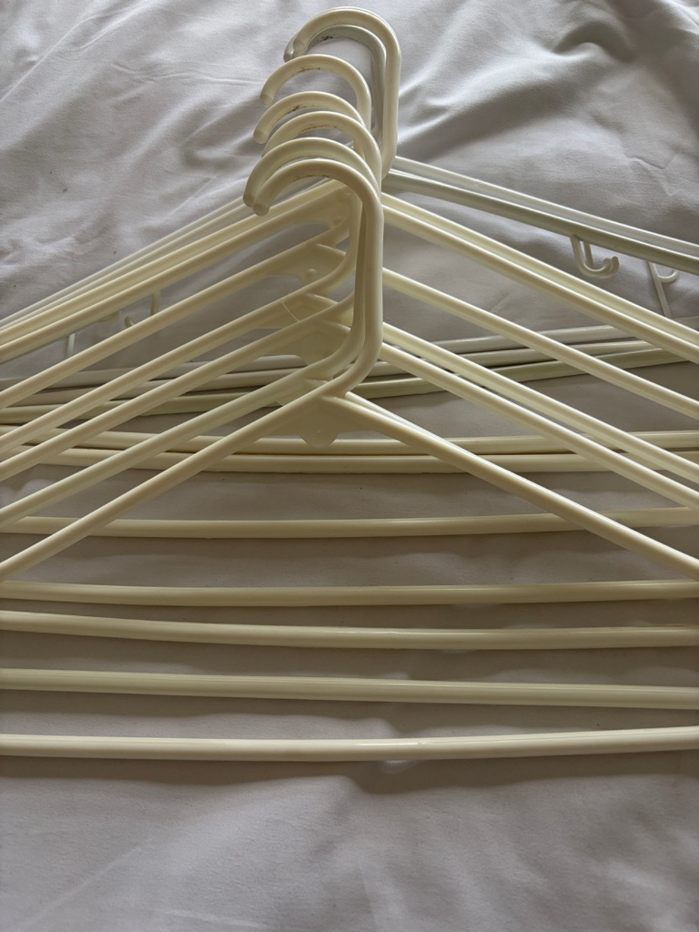 Set of Cream Plastic Clothing Hangers - Multipack